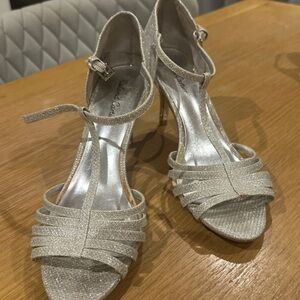 Roland Cartier Shimmering Silver Strappy Heels